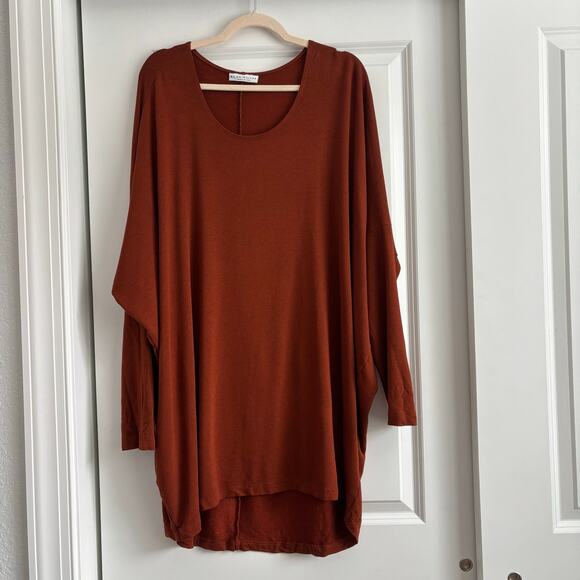Bryn Walker Rachelle Tunic Soft Stretch Jersey Long Sleeve Top Sequoia Sz XL - Picture 2 of 13
